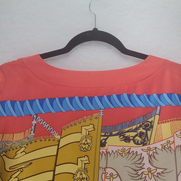 sz 8 J. McLaughlin Silk Tunic Shift Dress 3/4 Sleeve Knee Length Kaftan Resort - Picture 5 of 12